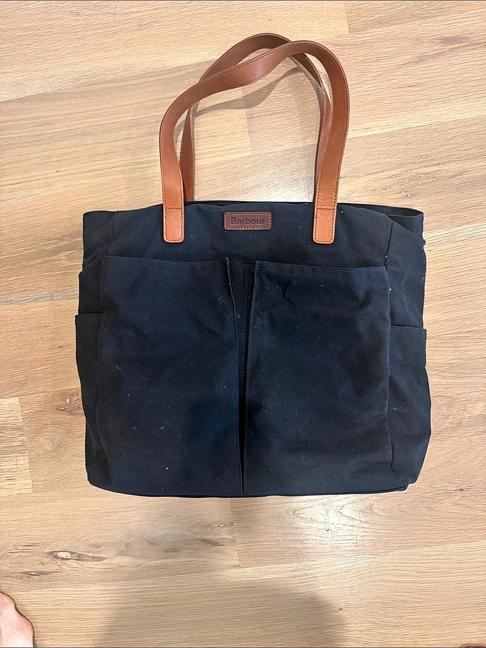 Barbour Transport Carry All Tote Bag Floral Tote Black & Brown